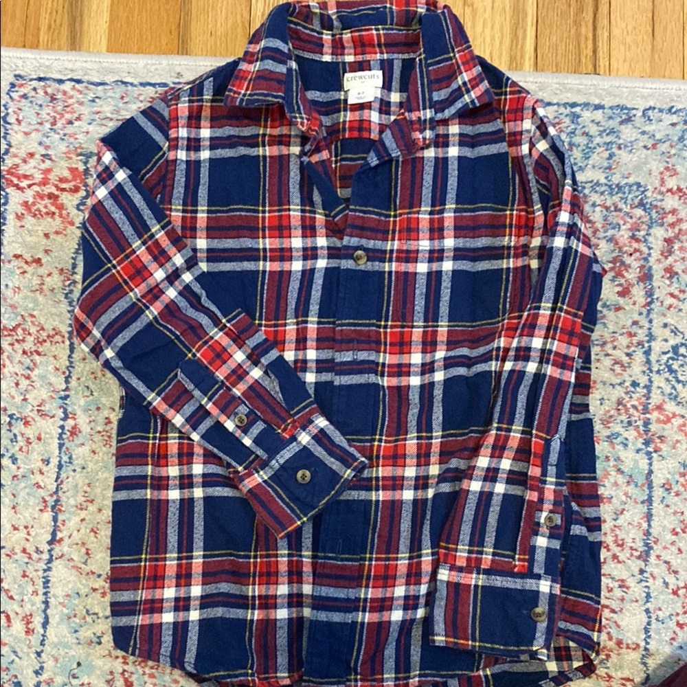 Crewcuts Boys' button-up flannel shirt, Red, size 6-7